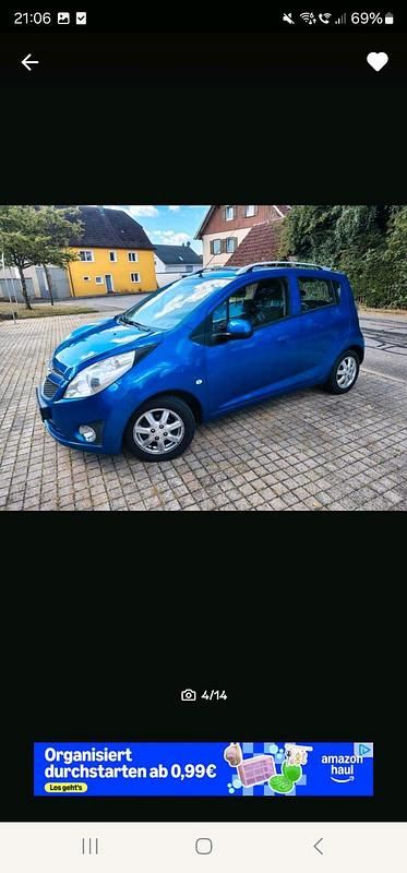 Blau Gebraucht 2012 Chevrolet Spark Kleinwagen | 1.950 € (Fairer Preis) - Bild 1/4