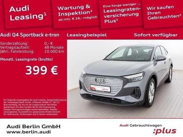 Grau (kieselgrau) Gebraucht 2023 Audi Q4 Sportback e-tron Basis SUV | 26.801 € (Guter Preis) - Bild 1/3