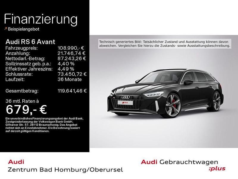 Mythosschwarz metallic Gebraucht 2025 Audi RS6 Ambiente Kombi | 108.990 € (Superpreis) - Bild 1/4
