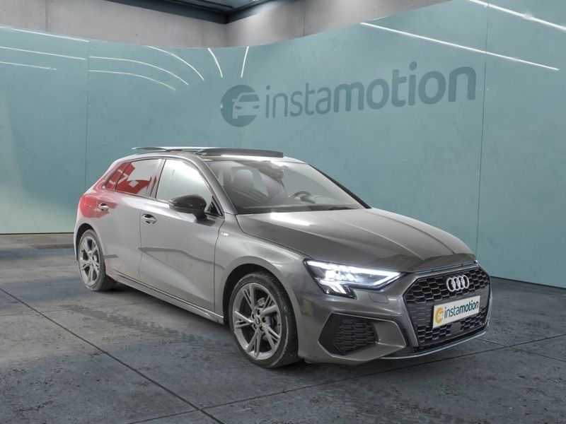 Grau Gebraucht 2023 Audi A3 Sportback S-Line Limousine | 40.230 € - Bild 1/3