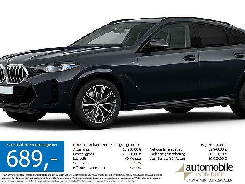 Carbonschwarz met. Gebraucht 2024 BMW X6 M Sport SUV | 79.550 € (Superpreis) - Bild 1/4