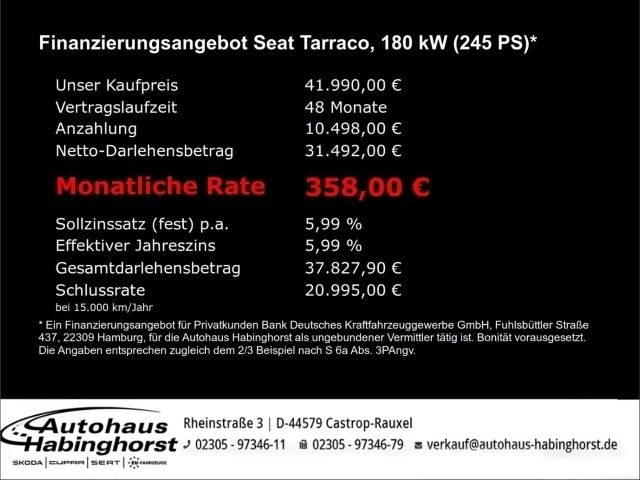 Gebraucht Seat Tarraco Xperience 245 PS (180 kW) 2024 Orix weiß perlmutteffekt SUV