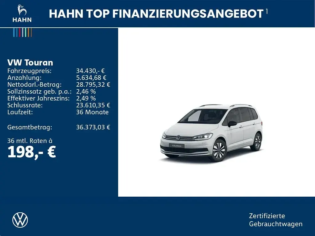 Gebraucht VW Touran Goal 150 PS (110 kW) 2025 Weiß Van / Kleinbus