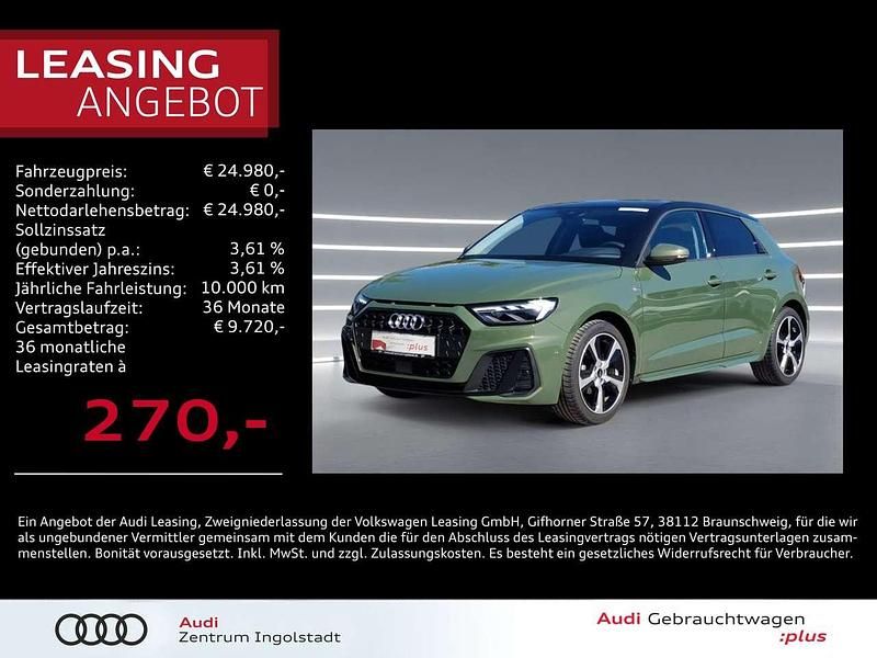 Grün metallic Gebraucht 2025 Audi A1 Sportback S-Line Kleinwagen | 24.980 € (Fairer Preis) - Bild 1/3
