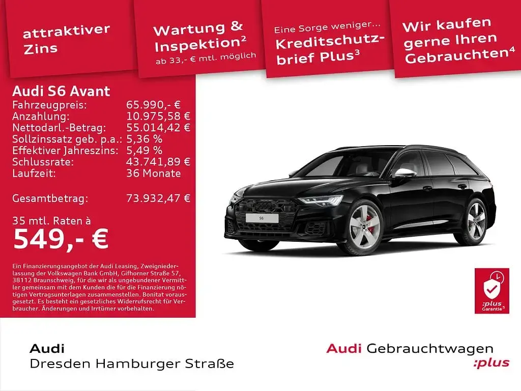 Gebraucht Audi S6 Ambiente 344 PS (253 kW) 2024 Brillantschwarz Kombi