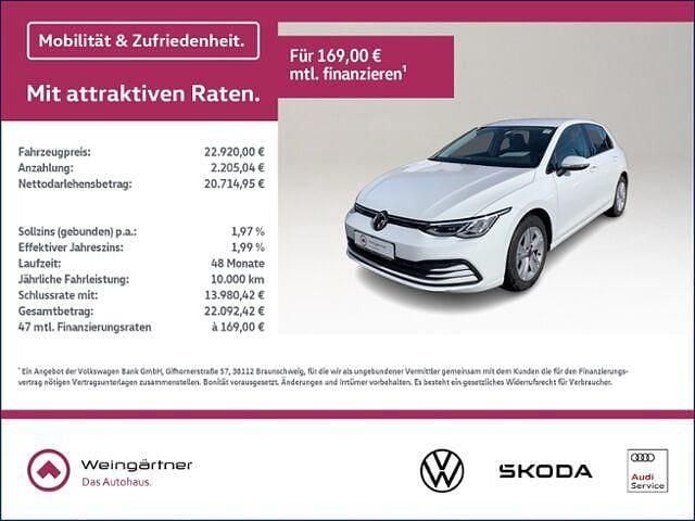 Weiß Gebraucht 2024 VW Golf VIII Life Kleinwagen | 22.921 € (Guter Preis) - Bild 1/2