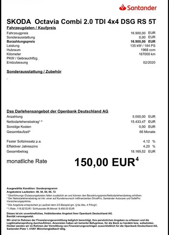 Gebraucht Skoda Octavia RS 184 PS (135 kW) 2020 Weiß Kombi