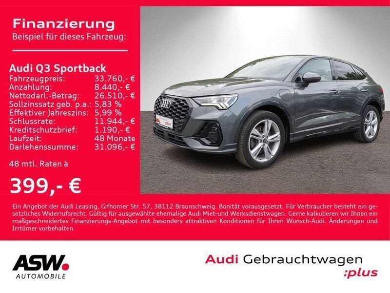 Daytonagrau perleffekt Gebraucht 2022 Audi Q3 Sportback Ambiente SUV | 33.760 € (Guter Preis) - Bild 1/4