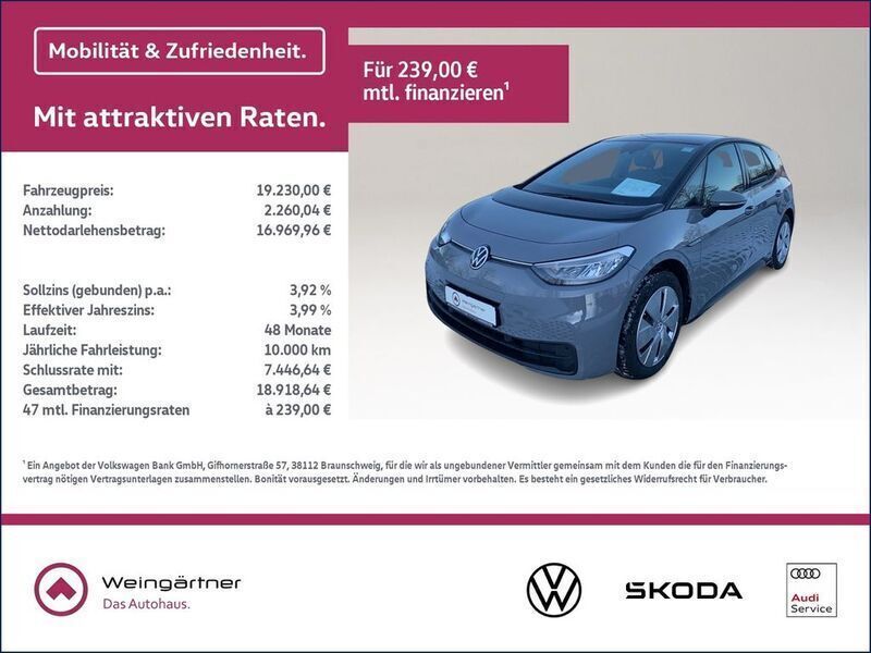 Grau Gebraucht 2021 VW ID.3 Pure Kleinwagen | 18.430 € (Guter Preis) - Bild 1/4