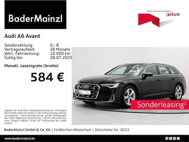 Mythosschwarz metallic Gebraucht 2024 Audi A6 S-Line Kombi | 58.730 € - Bild 1/2