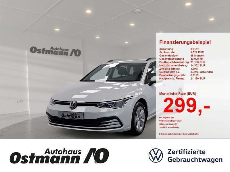 Pure white Gebraucht 2021 VW Golf VIII Life Kombi | 20.610 € (Fairer Preis) - Bild 1/4