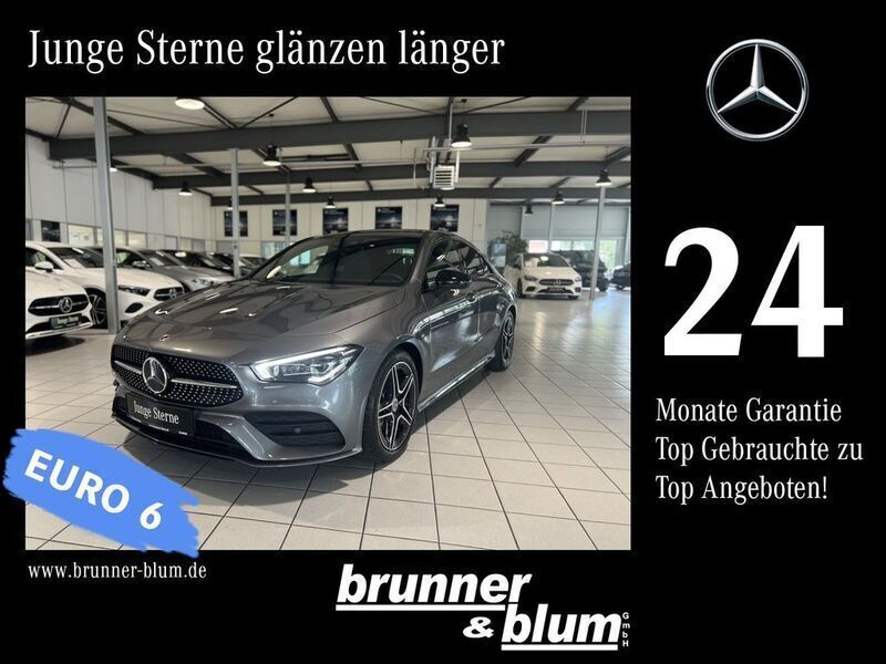 lack mountaingrau Gebraucht 2023 Mercedes CLA200 AMG line Coupé | 38.990 € (Fairer Preis) - Bild 1/4