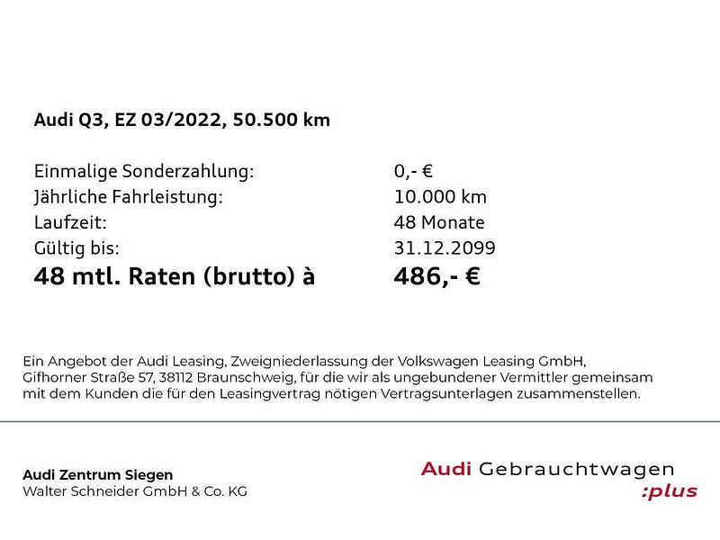 Gebraucht Audi Q3 Ambiente 245 PS (180 kW) 2022 Chronosgrau metallic (metallic) SUV