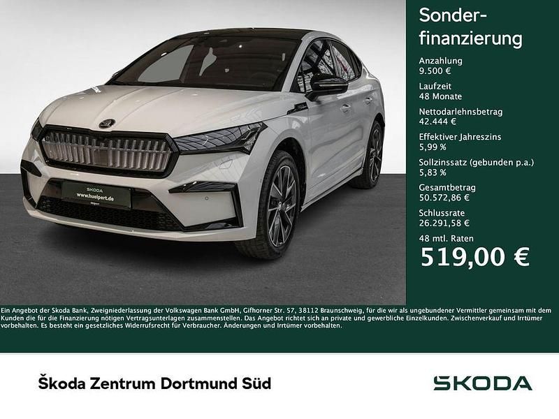 Moonweiß perleffekt Gebraucht 2025 Skoda Enyaq iV SportLine SUV | 51.944 € (Fairer Preis) - Bild 1/4