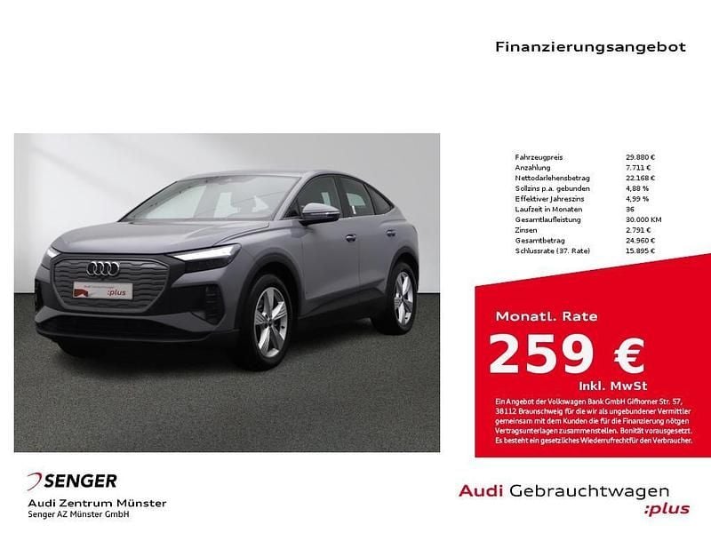 Kieselgrau Gebraucht 2022 Audi Q4 Sportback e-tron Basis SUV | 29.880 € (Teuer) - Bild 1/4