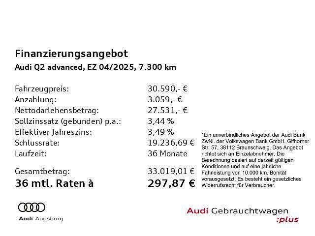 Gebraucht Audi Q2 Advanced Plus 116 PS (85 kW) 2025 Schwarz SUV