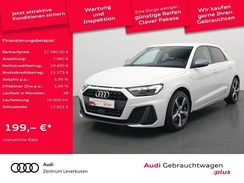 Gletscherweiß metallic Gebraucht 2023 Audi A1 Sportback S-Line Kleinwagen | 27.380 € (Superpreis) - Bild 1/4