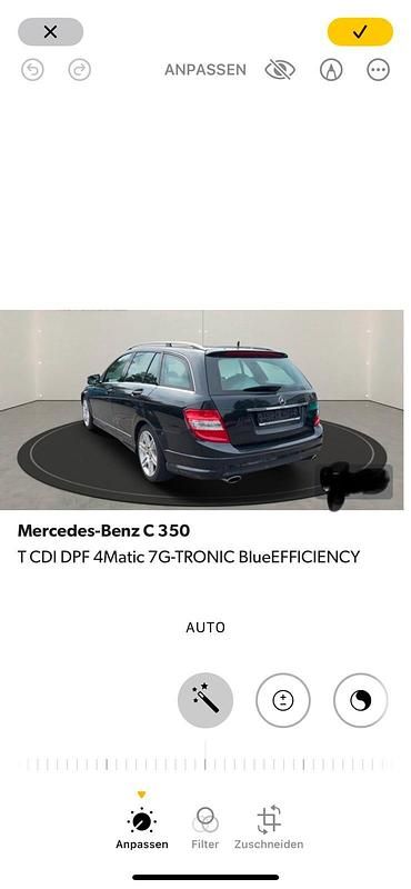 Schwarz Gebraucht 2010 Mercedes C350 Kombi | 9.700 € (Etwas zu teuer) - Bild 1/4