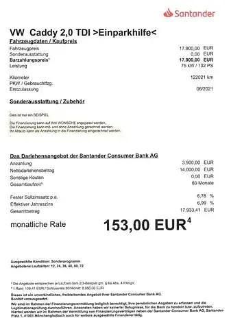 Second-hand VW Caddy 102 CP (75 kW) 2021 Alb Monovolum