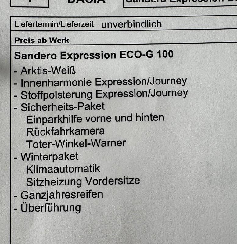 Gebraucht Dacia Sandero 90 PS (66 kW) 2025 Weiß Kleinwagen