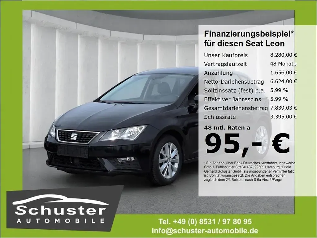 Usata Seat Leon Style 125 CV (91 kW) 2017 Nero Berlina