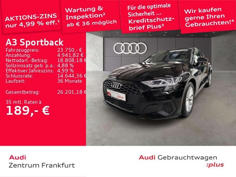 Brillantschwarz Gebraucht 2022 Audi A3 Limousine | 23.750 € (Fairer Preis) - Bild 1/3