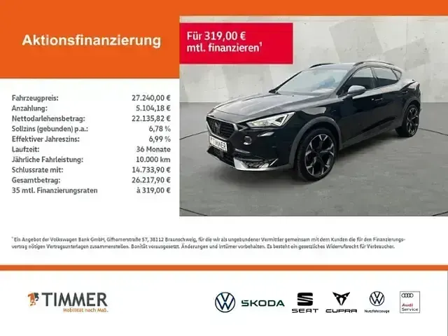 Gebraucht Cupra Formentor 150 PS (110 kW) 2023 Midnight schwarz metallic SUV