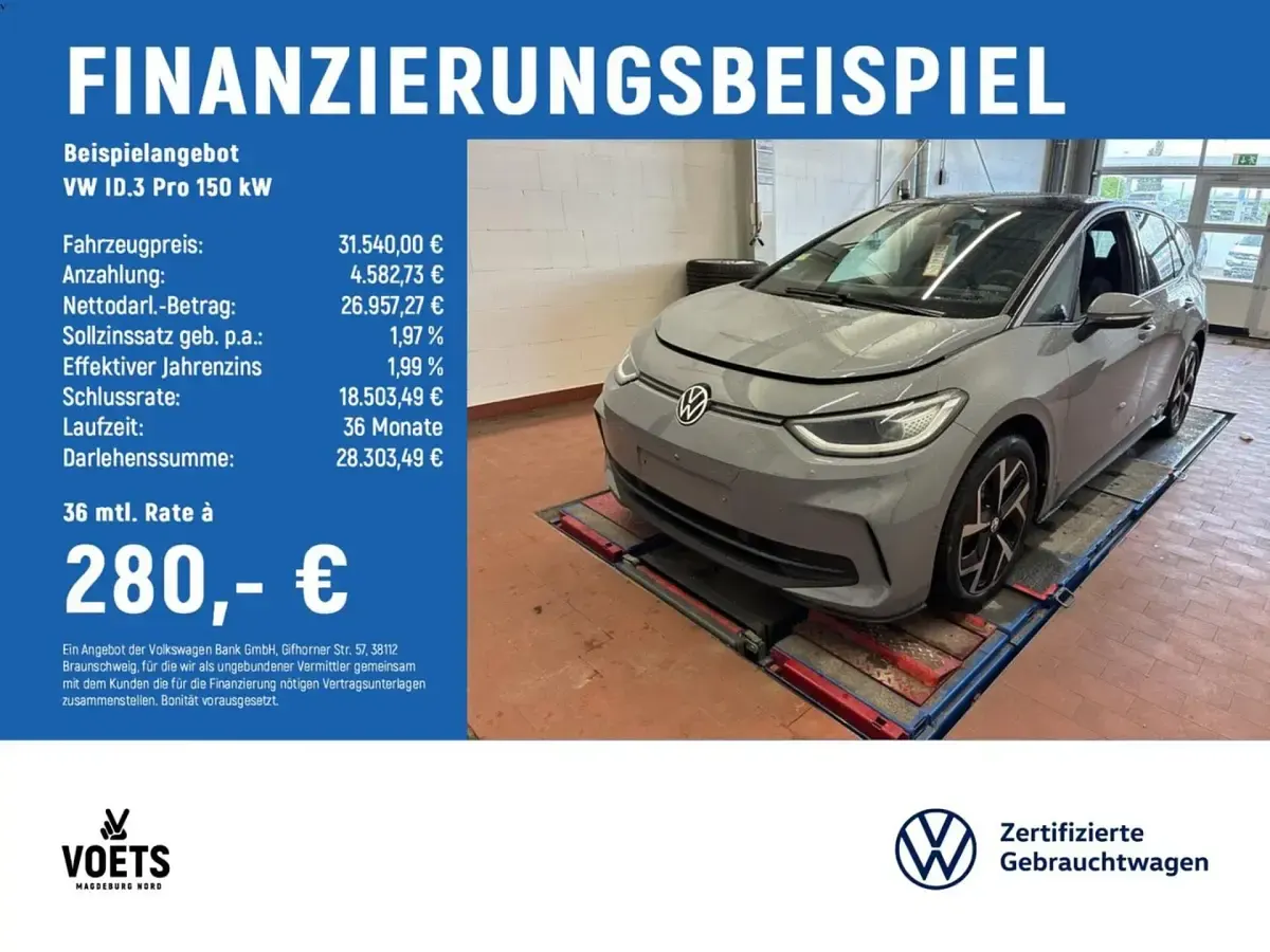 Gebraucht VW ID.3 Pro 150 kW (204 PS) 2024 Grau Kleinwagen