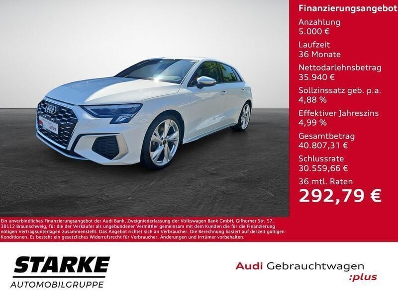 Ibisweiß Gebraucht 2024 Audi S3 Basis Limousine | 40.940 € (Superpreis) - Bild 1/4