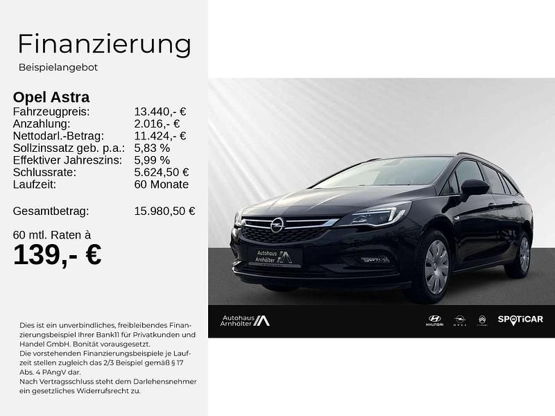 Gebraucht Opel Astra Edition 105 PS (77 kW) 2019 Onyx schwarz Kombi