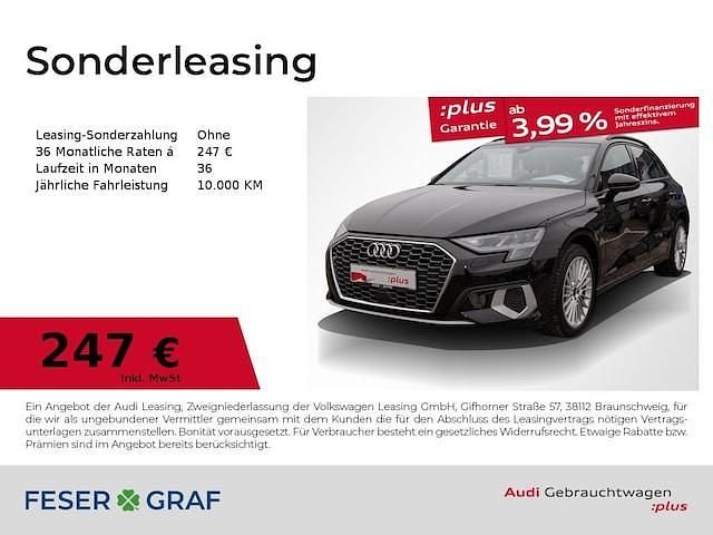Mythosschwarz metallic Gebraucht 2024 Audi A3 Advanced Limousine | 29.450 € (Fairer Preis) - Bild 1/3