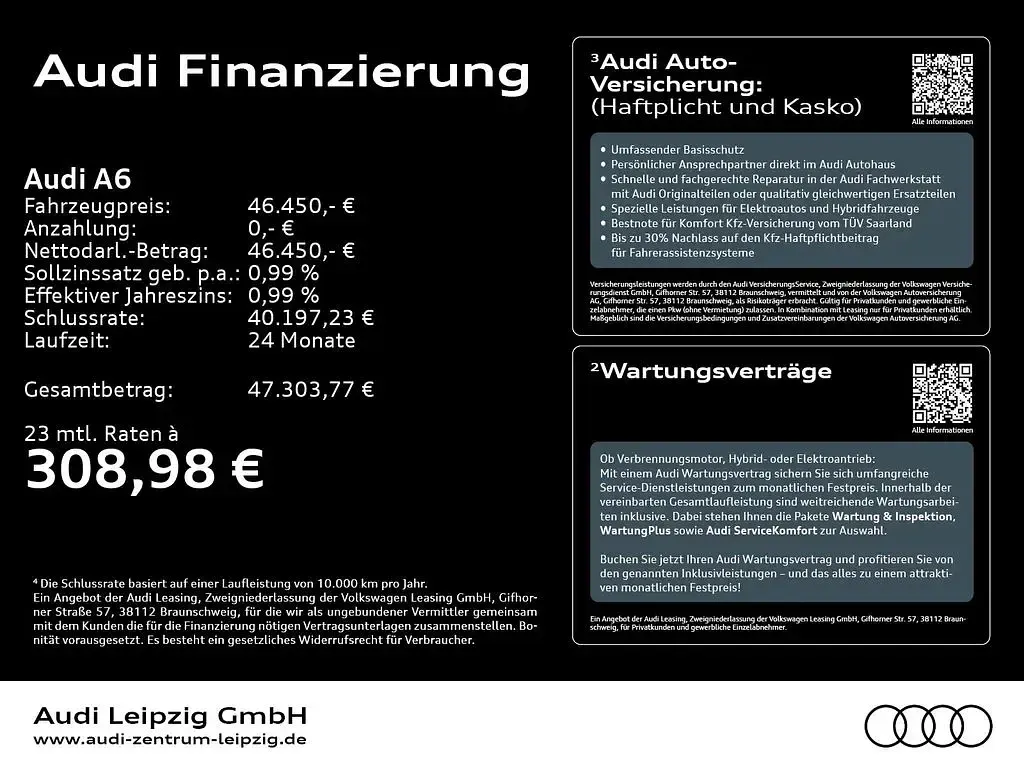 Gebraucht Audi A6 Advanced Plus 204 PS (150 kW) 2024 Mythosschwarz metallic Limousine