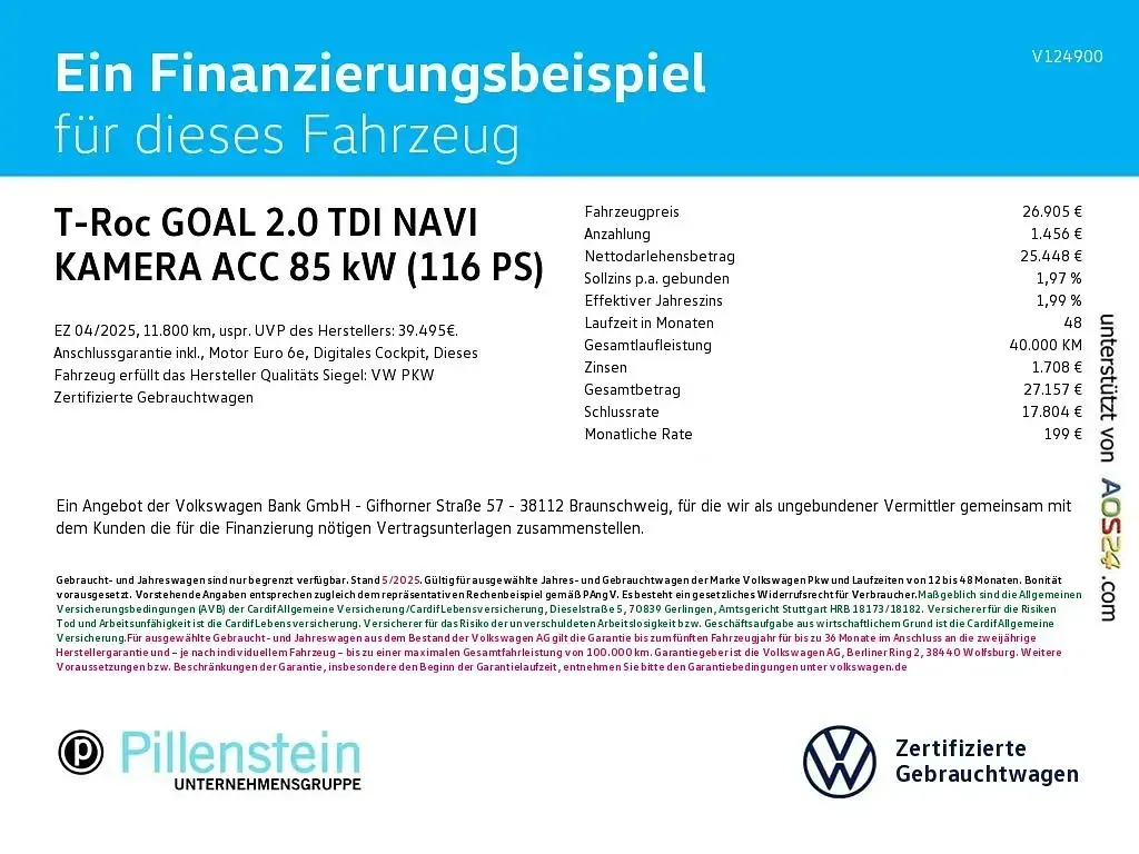 Gebraucht VW T-Roc Goal 116 PS (85 kW) 2025 Schwarz SUV