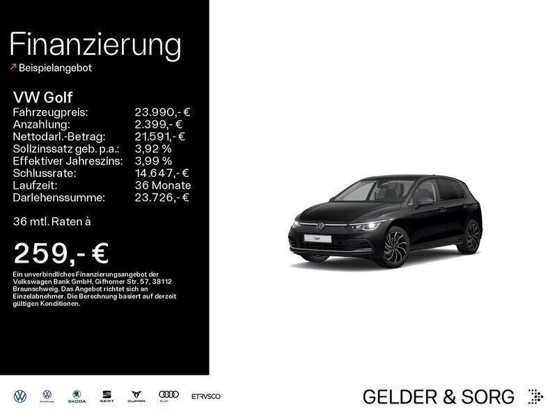 Deep black perleffekt Gebraucht 2022 VW Golf VIII Life Limousine | 23.990 € (Fairer Preis) - Bild 1/4