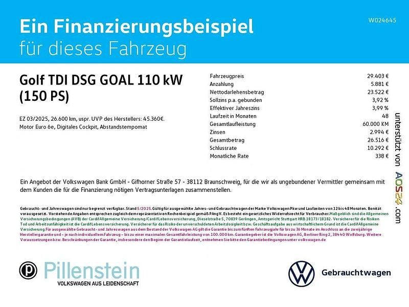 Gebraucht VW Golf VIII Goal 150 PS (110 kW) 2025 Schwarz Limousine