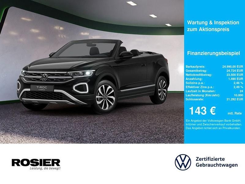 Gebraucht VW T-Roc Cabriolet Style 116 PS (85 kW) 2024 Schwarz / deep black Cabrio