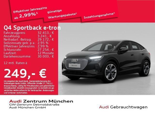 Mythosschwarz metallic Gebraucht 2022 Audi Q4 Sportback e-tron Ambiente SUV | 32.413 € (Guter Preis) - Bild 1/1
