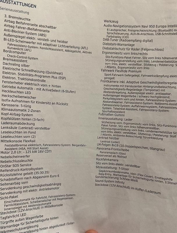 Gebraucht Opel Zafira Tourer Sport 170 PS (125 kW) 2017 Weiß Van / Kleinbus