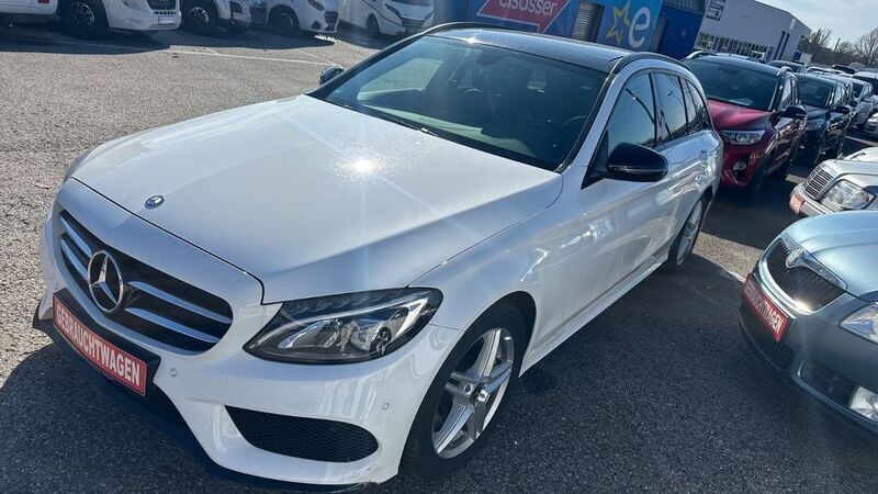 Weiß Gebraucht 2017 Mercedes C220 AMG line Kombi | 18.799 € (Fairer Preis) - Bild 1/4