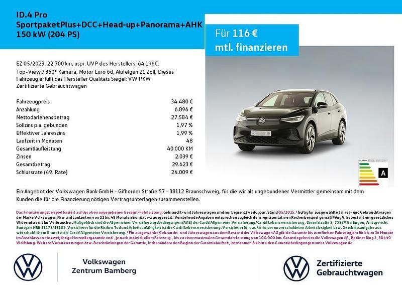 Schwarz Gebraucht 2023 VW ID.4 Pro SUV | 34.480 € (Etwas zu teuer) - Bild 1/4