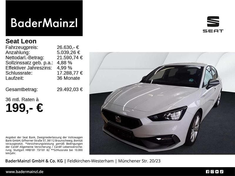 Glacial weiß metallic Gebraucht 2025 Seat Leon FR Limousine | 26.630 € (Guter Preis) - Bild 1/3