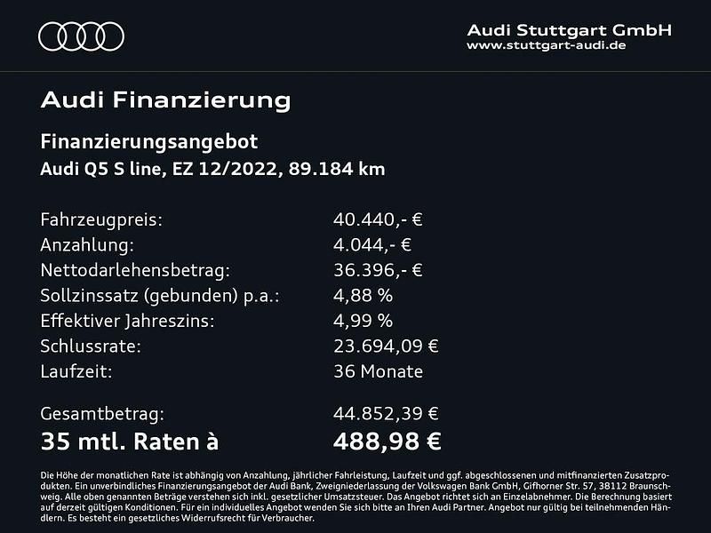 Gebraucht Audi Q5 S-Line 367 PS (269 kW) 2022 Navarrablau metallic SUV