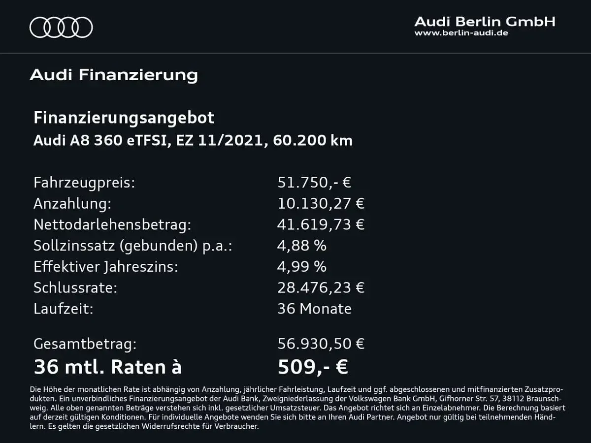 Brugt Audi A8 Ambiente 449 HK (330 kW) 2021 Sort Sedan