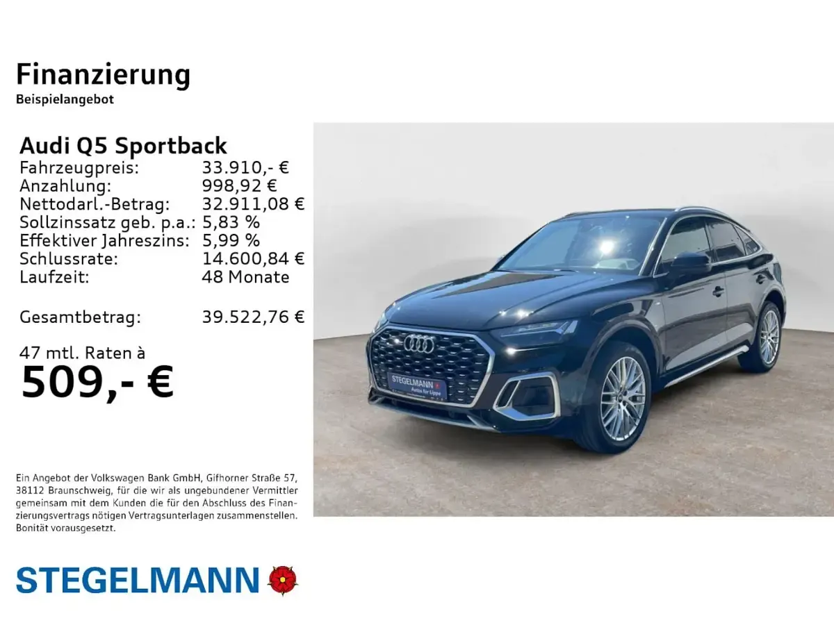 Gebraucht Audi Q5 Sportback S-Line 299 PS (219 kW) 2023 Mythosschwarz metallic SUV