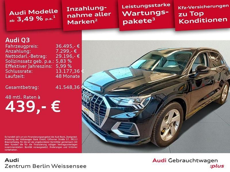 Mythosschwarz metallic Gebraucht 2024 Audi Q3 Advanced Plus SUV | 36.495 € (Fairer Preis) - Bild 1/4