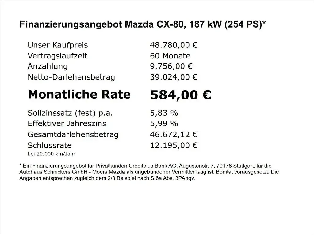 Gebraucht Mazda CX-80 Homura-Line 254 PS (186 kW) 2024 Jet black SUV
