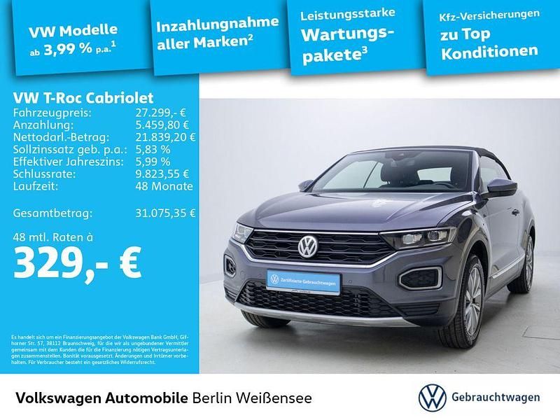 Rauchgrau metallic/schwarz Gebraucht 2021 VW T-Roc Cabriolet Style Cabrio | 27.299 € (Fairer Preis) - Bild 1/4