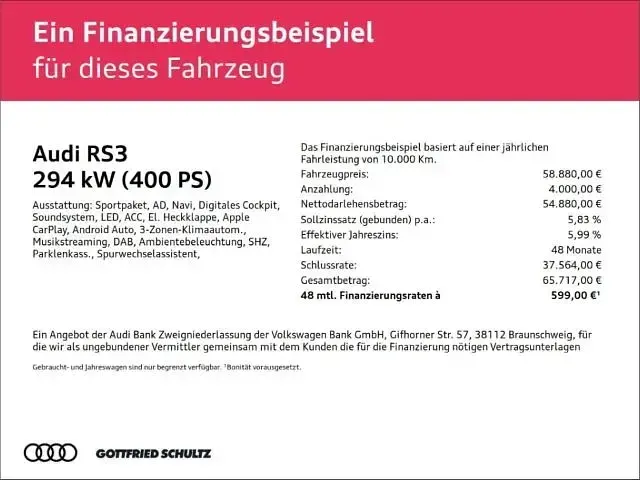 Gebraucht Audi RS3 Sport 400 PS (294 kW) 2025 Grau Limousine