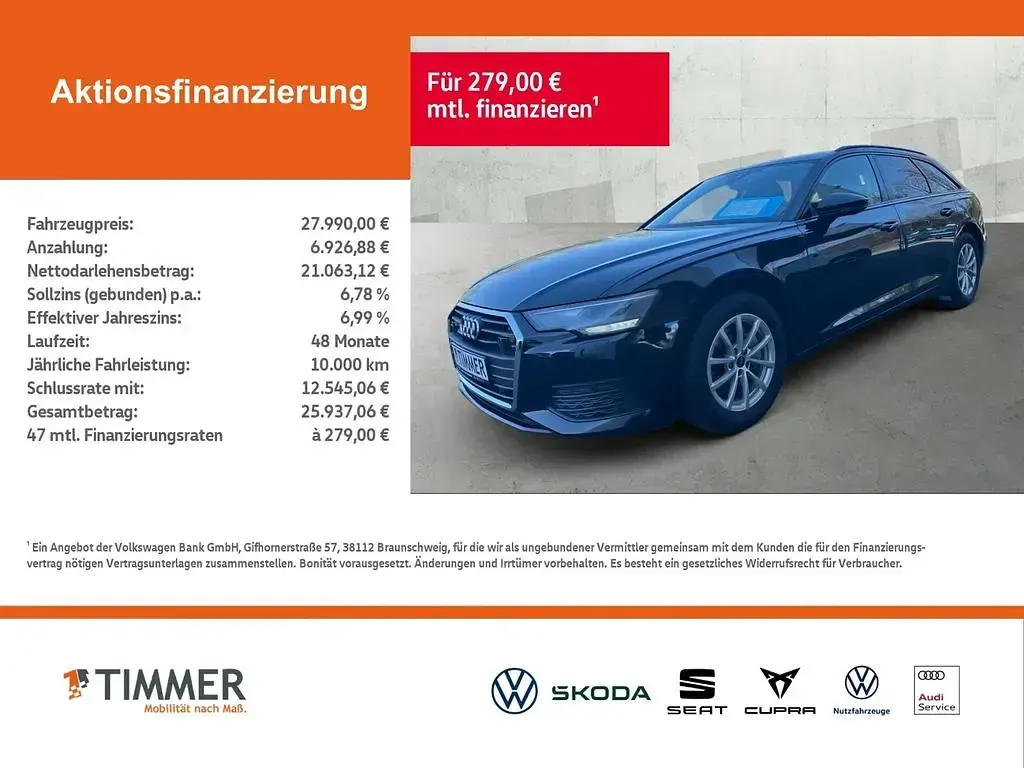 Gebraucht Audi A6 Basis 204 PS (150 kW) 2022 Schwarz Kombi