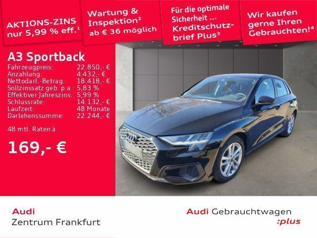 Schwarz Gebraucht 2022 Audi A3 Sportback e-tron Performance Kleinwagen | 22.850 € (Guter Preis) - Bild 1/2